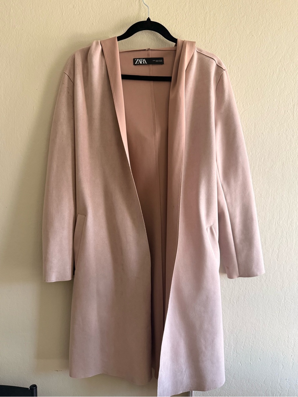 ZARA Blush Pink Hooded Trench Coat